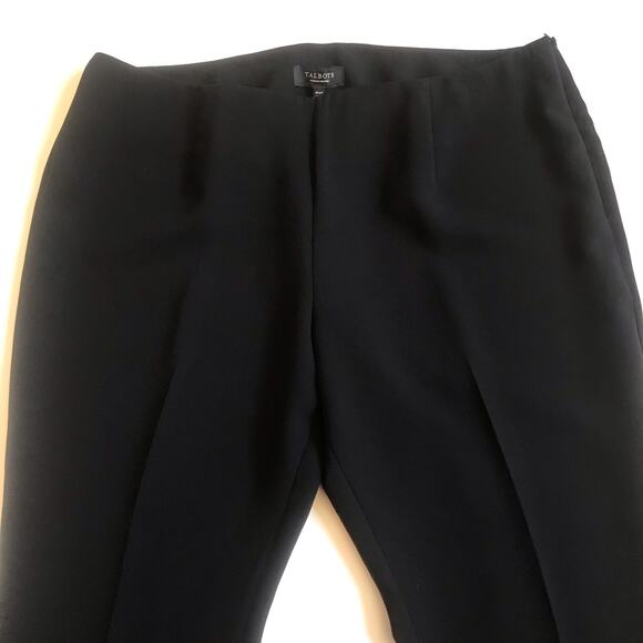 Talbots Heritage Side Zip Straight Wide Leg Dress Pants Size 18 Petite Black NWT - Picture 2 of 11